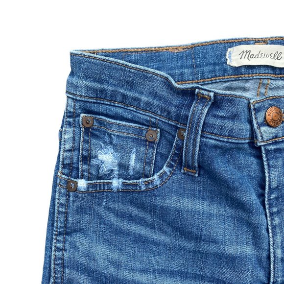 Madewell Women's 10" High-Rise Drop Step Hem Edition Distressed Skinny Jeans-25 - Picture 9 of 15